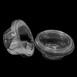Custom Compostable PLA Disposable Dessert Sauce Cups Biodegradable Portion