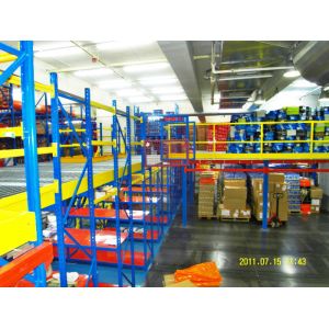 Powder Coat Steel Rack Supported Mezzanine For Distribution Center