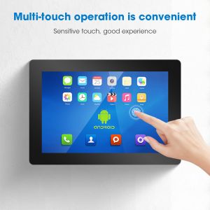 Black Rugged Android Touchscreen Panel PC Font Panel Mount with RS232 and 8G/16G