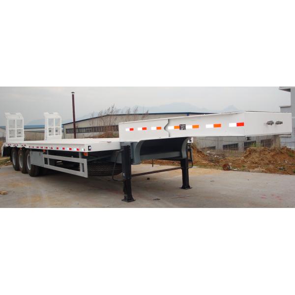 Transporting Construction MAchinery ISO CCC Low Flat Bed Trailer With 3 FUWA