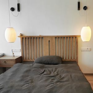 Japanese Silk Cloth Wall Light Fixture For Bedroom Modern Nelson Saucer Wall