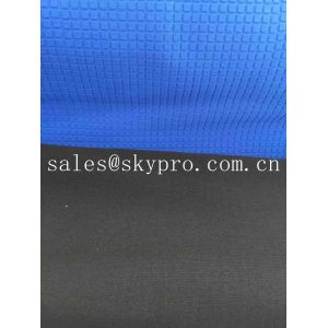 Super Stretch Square Pattern Blue Neoprene Rubber Sheet Coated Nylon Fabric Roll