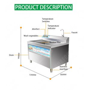 High efficiency water recycling air bubble vegetable washers spring onion