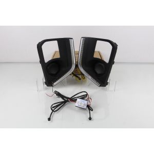 Pair 12V LED Daytime Running Light DRL Yellow Turn For Mitsubishi Triton L200