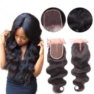 China Middle Part Curly Human Hair Wigs Lace Closure With Baby Hair 4x4 on sale