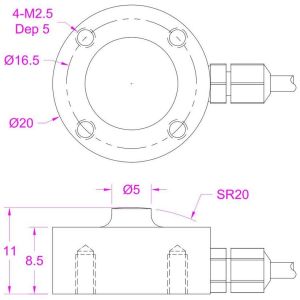 Miniature Load Cell 1000kg Button Type Compression Load Cell 2000kg