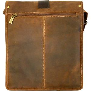 Visconti 16159 Zoltan Medium Size Messenger Real Leather Handbags 3/4 Flap Over