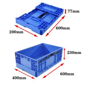 Internal Size 565*365*215mm PP Industrial Stackable Foldable Plastic Box Storage