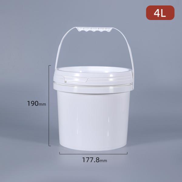 Quality 1L 2L 3L 4L 5L Empty Plastic Paint Bucket With Lids For Industrial Pail With White Lid wholesale