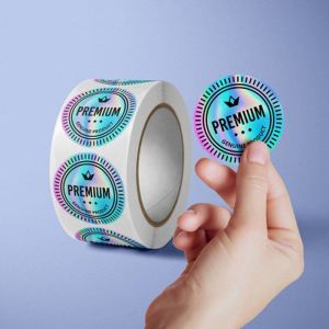 QR Code Metal Holographic Sticker Printing Customized Thickness