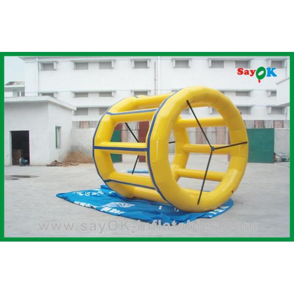 Yellow Funny Rolling Inflatable Water Toys , Water Park Equipment