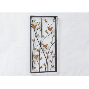 China Home Garden Birds In Tree Framed Metal Tree Wall Art on sale