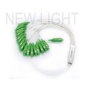 China SC/APC Connector Singlemode 900μm Fiber 1x2 Blockless PLC Splitter with Low Insertion Loss and Compact Design on sale China SC/APC Connector Singlemode 900μm Fiber 1x2 Blockless PLC Splitter with Low Insertion Loss and Compact Design on sale