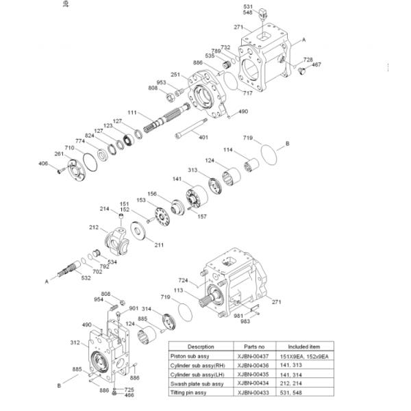 Belparts excavator main pump R140LC-7 R140LC-7A R140LC-9 hydraulic pump 31Q4-10010 31N3-10010 31N3-10011
