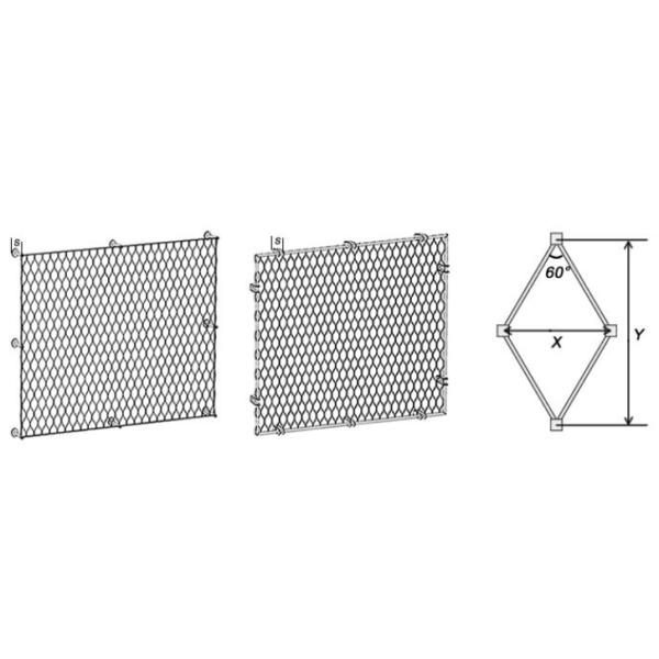 3m Height 7 × 7 Wire Rope Mesh Climbing Plants Diamond Green Facade Cable System