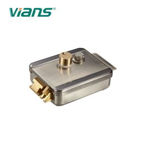 Nickle Plating Electronic Gate Lock , DC 12V High Security Rim Lock For Door