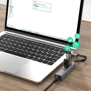 Flexible USB C Cable Adding an Expansion Three USB A HUB And Gigabit Ethernet