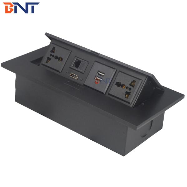 New popular zinc alloy pop up usb power socket 2 AC usb hdmi RJ45 for office meeting hotel