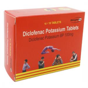 China Diclofenac Potassium Tablets 100MG,10*10/BOX, non-steroidal anti-inflammatory drug, GMP Medicine on sale