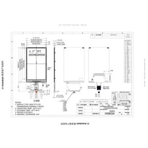 4.3 Inch IPS LCD Module with 480x800 Resolution and Free Viewing Angle for