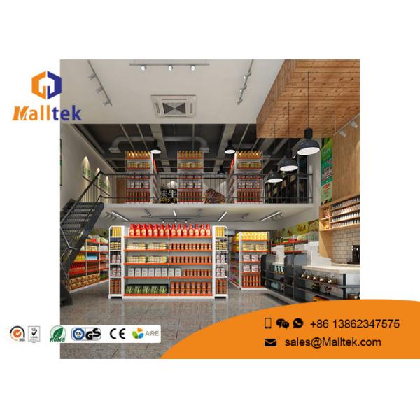 Quality Customization Design Metal Gondola Display Rack Flat Back Gondola Shelf wholesale