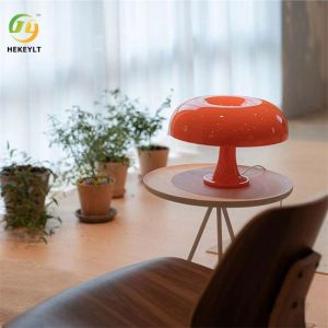 5 Volt Mushroom Table Lamp Usb And E14 Plastic Orange And Milky White Color