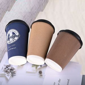 Professional 80mm Diameter Ripple Wall Paper Cups Waterproof With OEM ODM