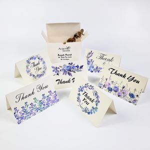 Custom 6 Design of Assorted Flower Printed Paper Greeting Card with Envelopes