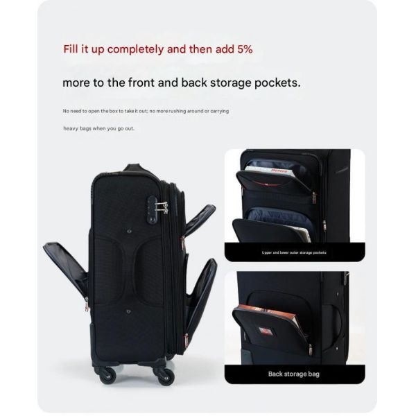 Waterproof and Scratch-Resistant Oxford Cloth Suitcase with Password Lock and Zipper Closure in Upgraded Colors