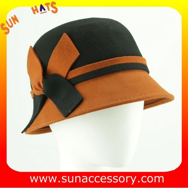 Quality 2044 Sun Accessory black wool felt winter cloche ladies hats ,Shopping online hats and caps wholesaling wholesale