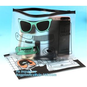 bag with slider for cosmetic, Ecofriendly Non-toxic eco-friendly heat seal clear pink PVC slider zip bags, slider zipper