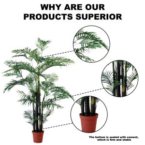 Customized Simulation 140cm Artificial Bamboo Areca Palm For Decoration