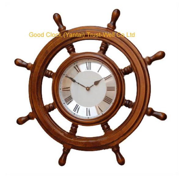 ship steering wheel clocks,steering wheek clocks,wooden wheel steering clock