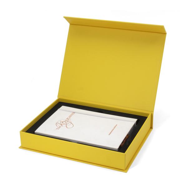 Customized Luxury Rigid Magnetic Notebook Gift Box Packaging With EVA Foam