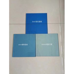 4mm 5mm 6mm Dark Blue Reflective Float Building Window Glass Sheet