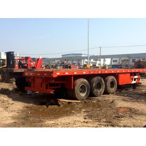 20 Ft Tri Axles Used Truck Trailers Single Drum Roller For Transportation