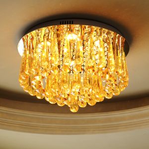 Gold Crystal flush mount ceiling Lights For Indoor Home Project Lighting (WH-CA