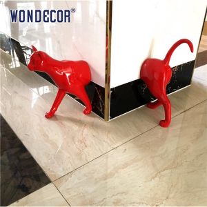China Geometric Cat Stainless Steel Modern Sculpture Passing Through Wall on sale