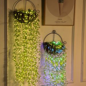 Artificial Ivy Garland Fake Plants Outdoor Fairy String Lights Vine Hanging