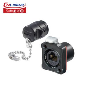 Cnlinko BD24 Network Ethernet Panel Mount RJ45 Cables CAT6 Waterproof RJ45