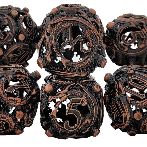 Quality Longkong Circle Metal Dice Set DND Dungeon And Multi -Noodle RPG Chessboard Game wholesale