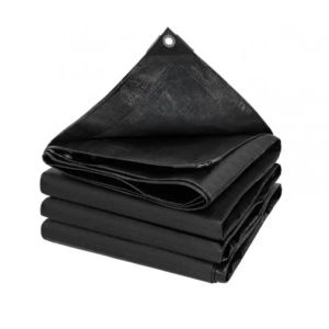 Black Tarpaulin with 500D-1500D Yarn Count Waterproof Tarp Heavy Duty Sheet HQ