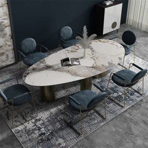 Sintered Stone Table Top Stainless Steel Dining Table With Chairs