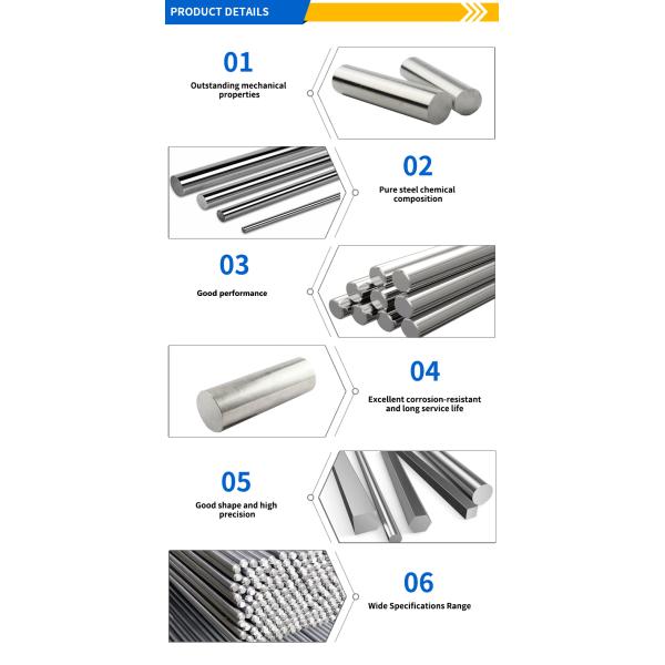 SS 304 201 306L Stainless Steel Round Bar Hot Rolled Dia.10mm Type Tolerate High Temperatures