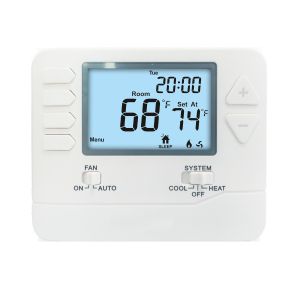 White LCD Display Digital Room Thermostat For Precise Temperature Control