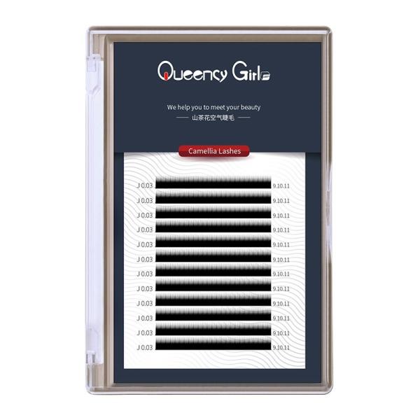Camellia Synthetic Mink Eyelash Extensions , Blooming Lashing Single Eyelash Extensions 0.03mm