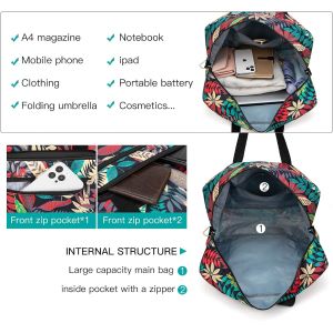 Foldable Large Capacity Carry on Weekender Overnight Travel Bag with Pattern
