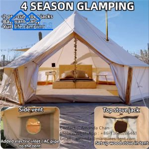 Mildew Resistant Cotton Double Door Bell Tent Customized Tents For Event