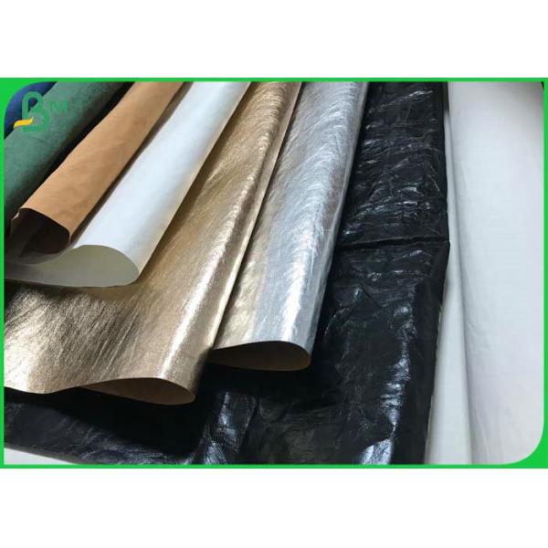 Quality Metallic Gold Colorful 150cm Width Pleated Washable Kraft Paper Roll For Handbag wholesale