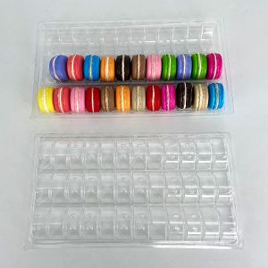 Customized 36 cavity vacuum formed plastic PET macaron container with transparen